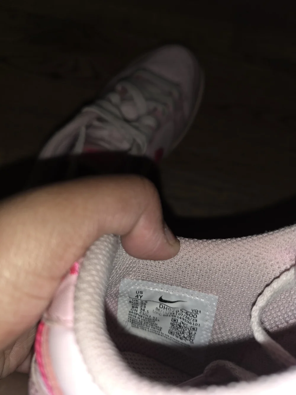 Nike Kids' Pink Low-Top Sneakers with Hot Pink Swoosh